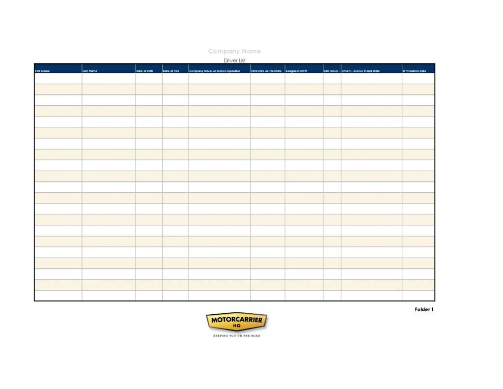 PDF of a driver list.